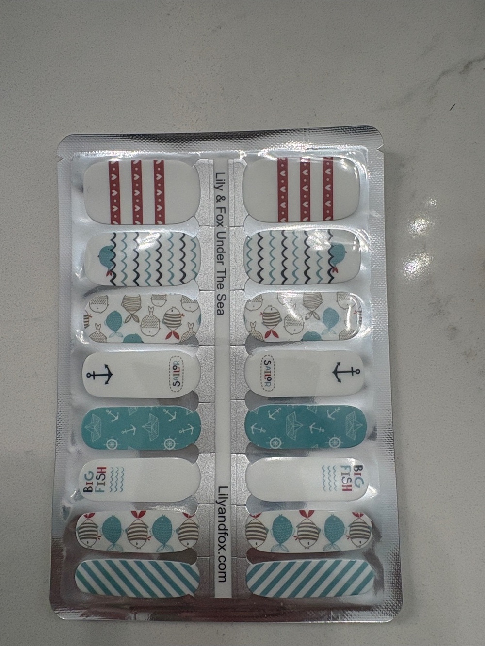 Decorative Nail Wraps - Pink, Red, White, Blue Designs- Lily& Fox - Picture 2 of 4